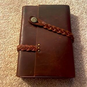 Brown Leather Journal with Braided Strap